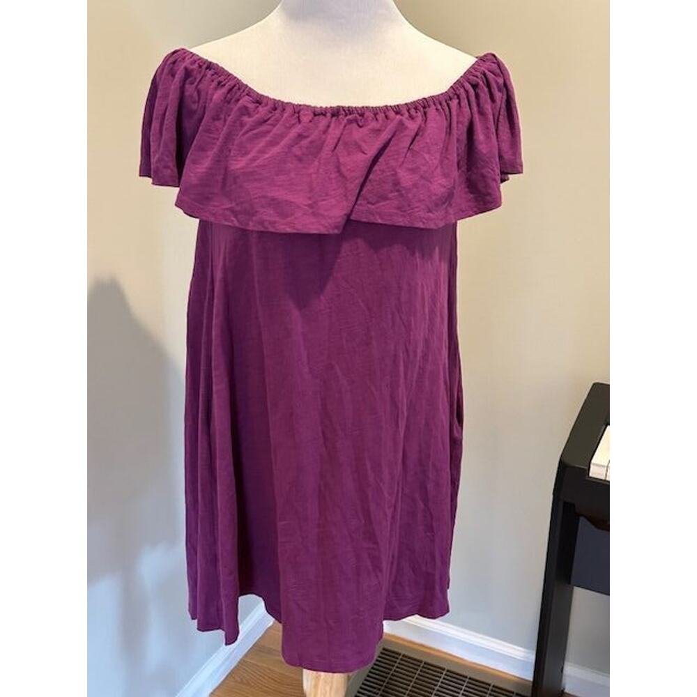 Magenta Purple Cotton Off Shoulder Diosa Dress Rebecca Minkoff Sz XS NWT Boho